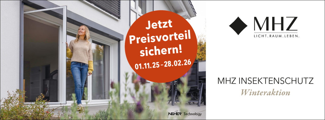 Winteraktion von MHZ. Es wird ein Insektenschutz für die Terasse gezeigt.